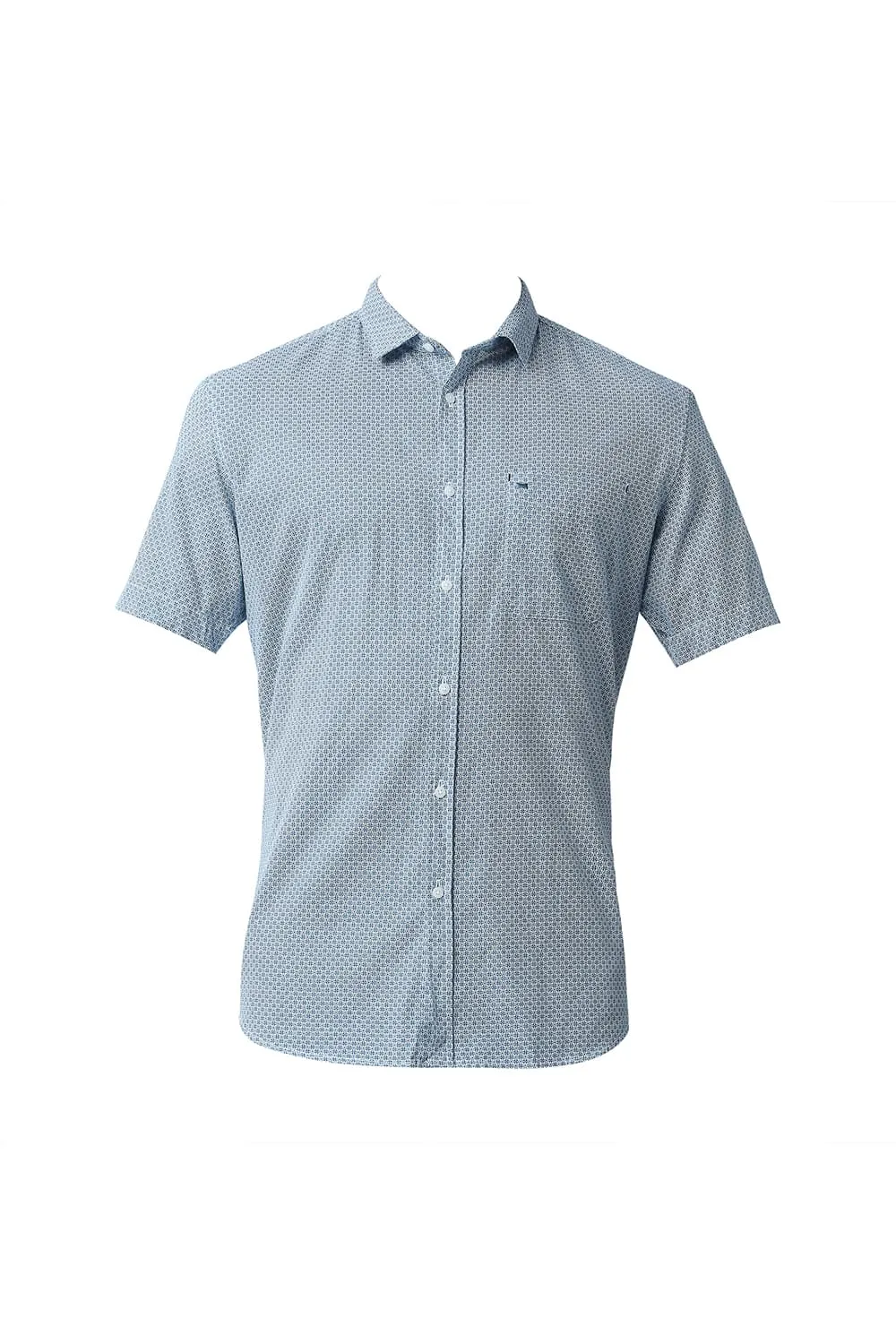 Basics Slim Fit Poplin Printed Shirt