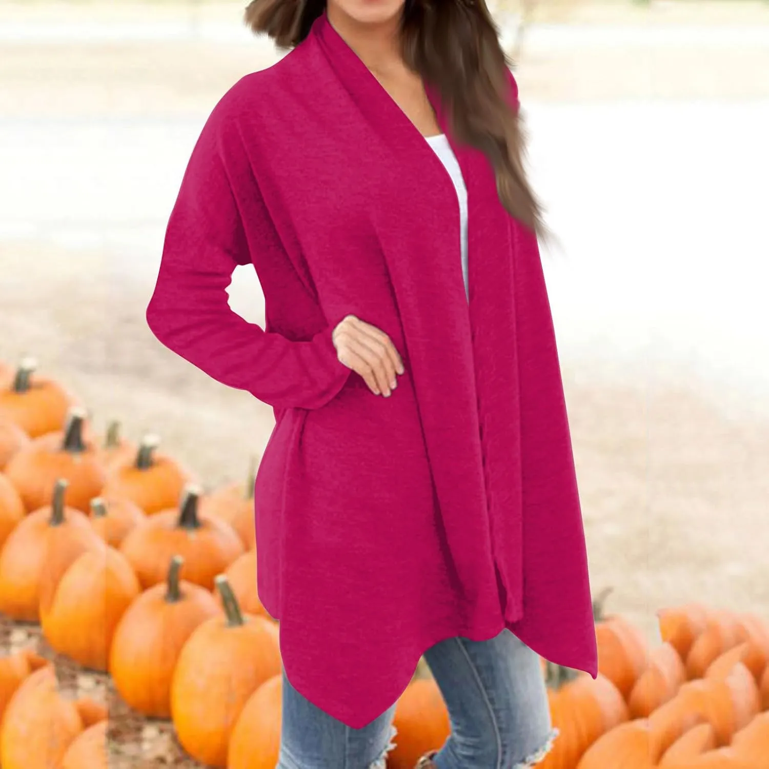 Cardigan Sweaters for Women, Casual Long Sleeve Open Front Solid Lightweight Cardigan Spring Oversized Soft Jackets