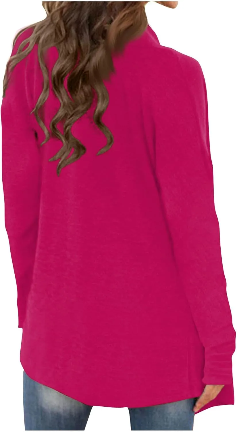 Cardigan Sweaters for Women, Casual Long Sleeve Open Front Solid Lightweight Cardigan Spring Oversized Soft Jackets