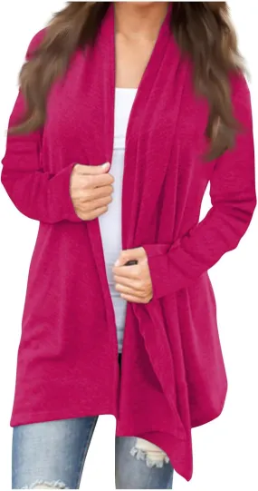 Cardigan Sweaters for Women, Casual Long Sleeve Open Front Solid Lightweight Cardigan Spring Oversized Soft Jackets