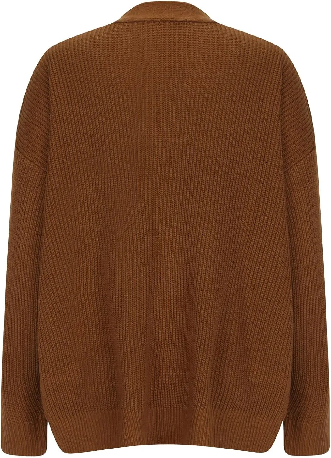 Cardigans for Women Long Sleeve Rib Knit Draped Cardigan Sweater 2025 Button Down V Neck Oversized Fall Jackets