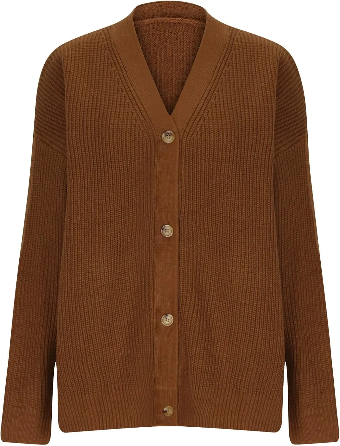 Cardigans for Women Long Sleeve Rib Knit Draped Cardigan Sweater 2025 Button Down V Neck Oversized Fall Jackets
