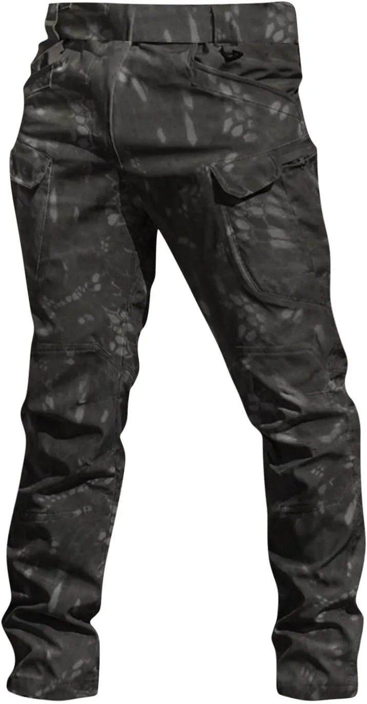 GOFULY Mens Cargo Pants Baggy Relaxed Fit Stretch Pants Tall Multi Pockets Hiking Pants Work Trousers Casual