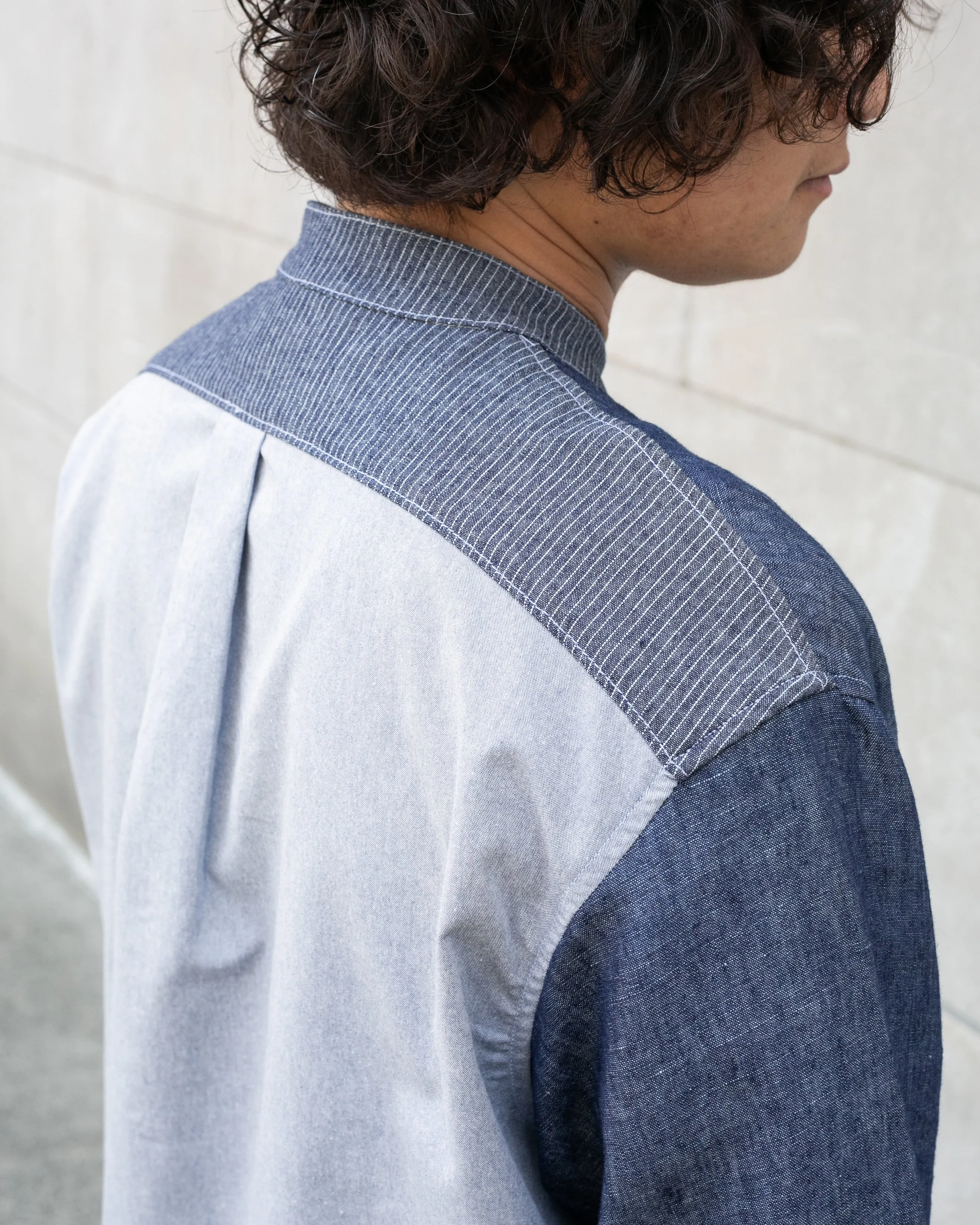 Kiriko Original Shirt, Long Sleeve Button-Up, Patched Mandarin Collar, Shippou
