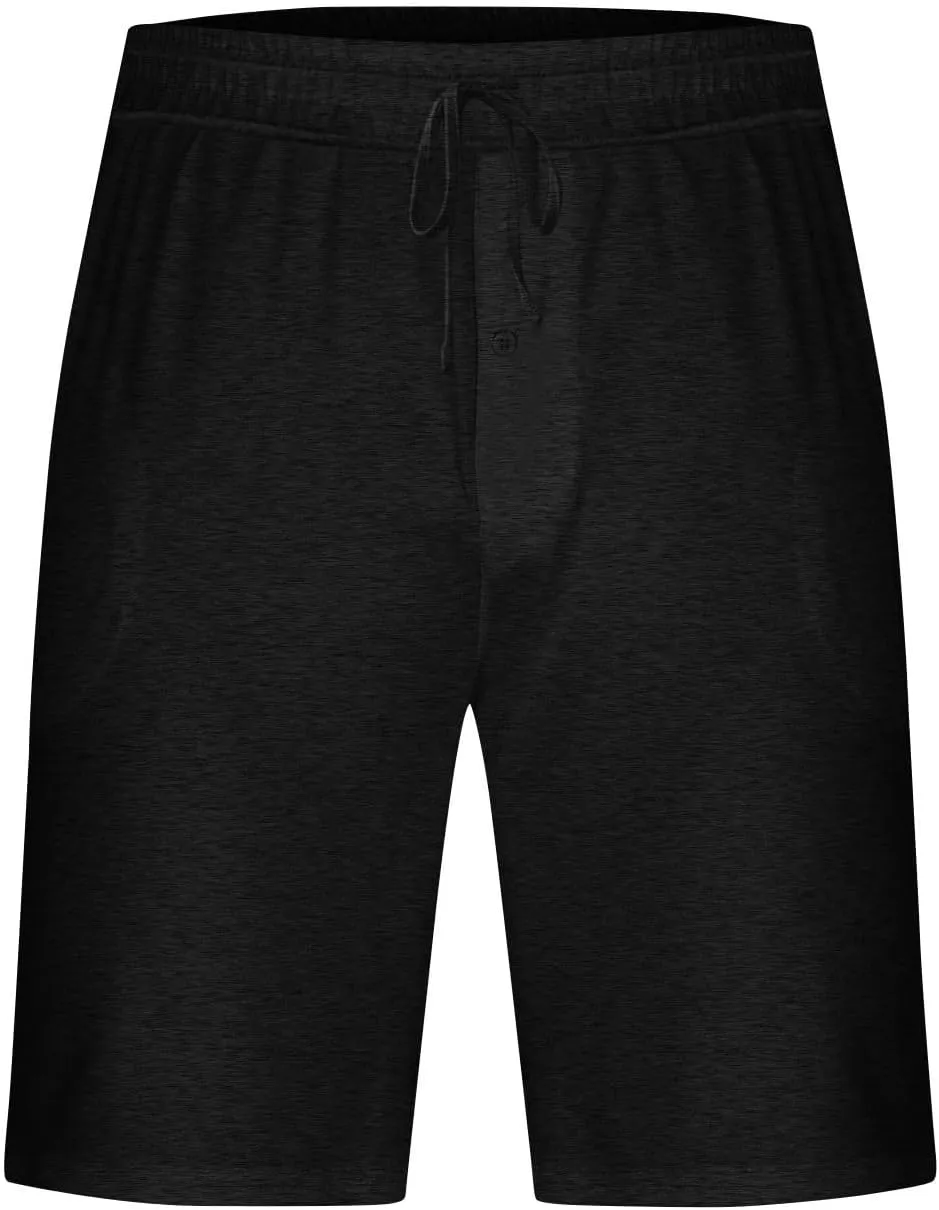 Mens Pajama Shorts Comfy Lounge Pj Shorts Soft Sleepwear Bottoms Elastic Waist Drawstring Beach Shorts with Pockets