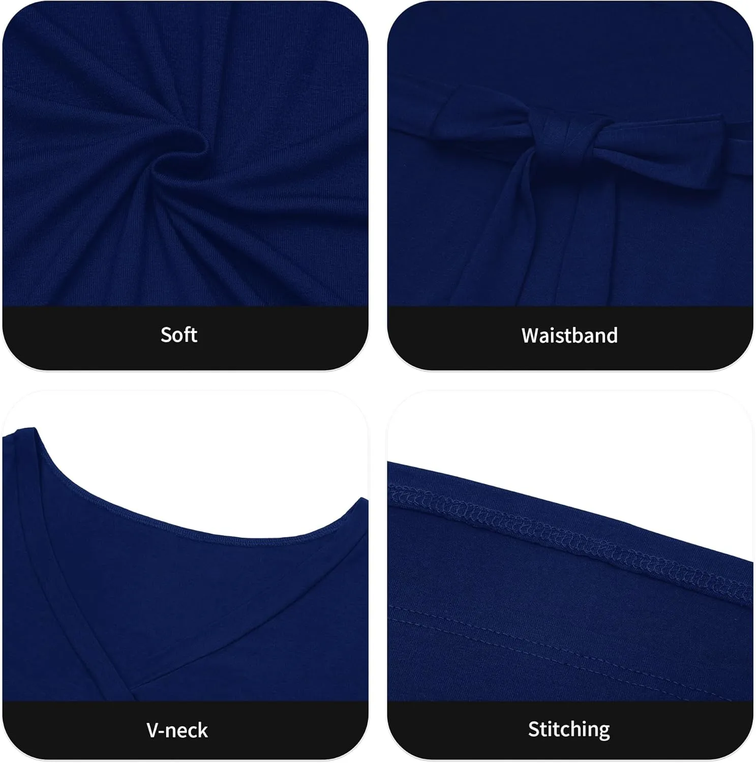 Plus Size Dress for Women - 3/4 Sleeve V-Neck Maxi Dress for Women with Belt and Pockets （2XL-6XL