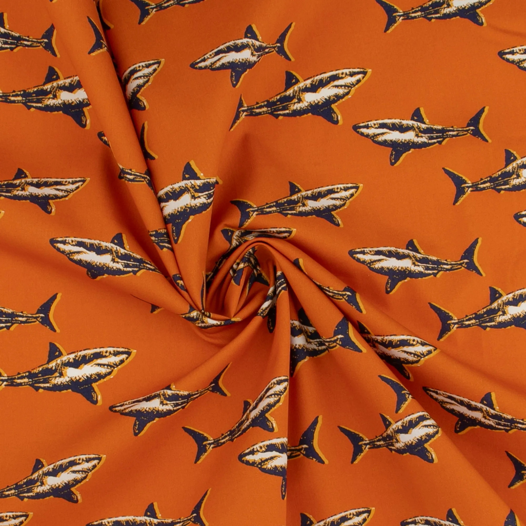 Printed Poplin - HULA-HOOP - 011 - Orange