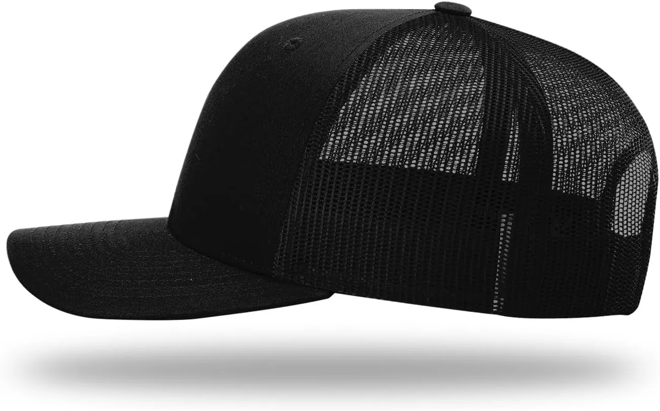 Richardson 112 Trucker Hat - Premium Blank Baseball Cap, Adjustable Snapback Hat - Structured Six Panel Richardson Blank Hats