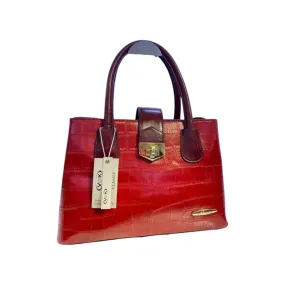 Vernika Classic Croc-Embossed Structured Tote Bag