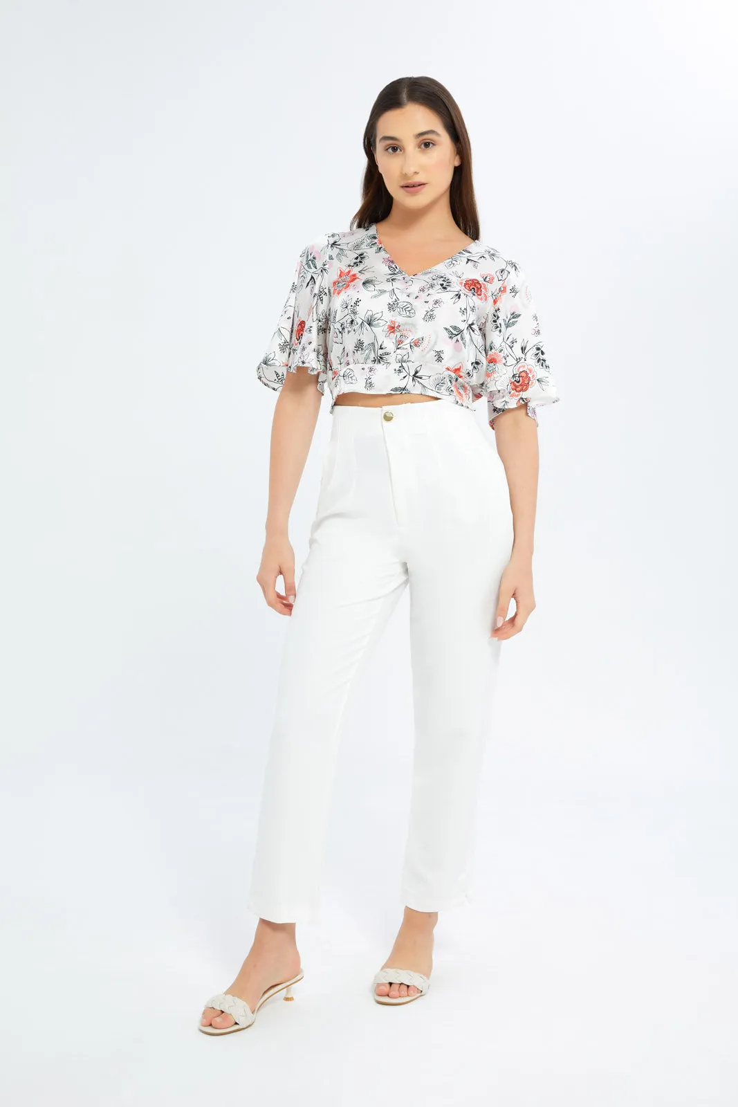 Women White Slim Fit Trouser