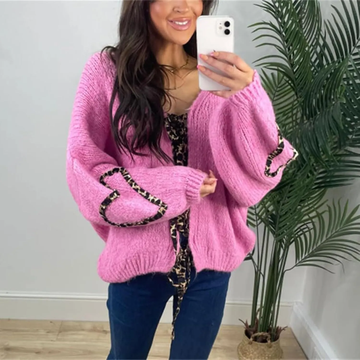 Women's Knit Cardigans 2024 Oversized Chunky Cardigan Sweaters Fall Fashion Open Front Knit Long Sleeve Cardigans