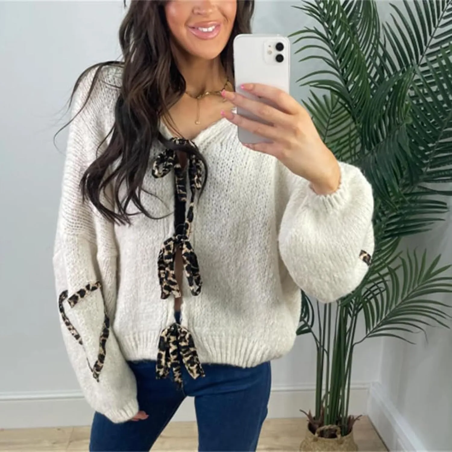 Women's Knit Cardigans 2024 Oversized Chunky Cardigan Sweaters Fall Fashion Open Front Knit Long Sleeve Cardigans