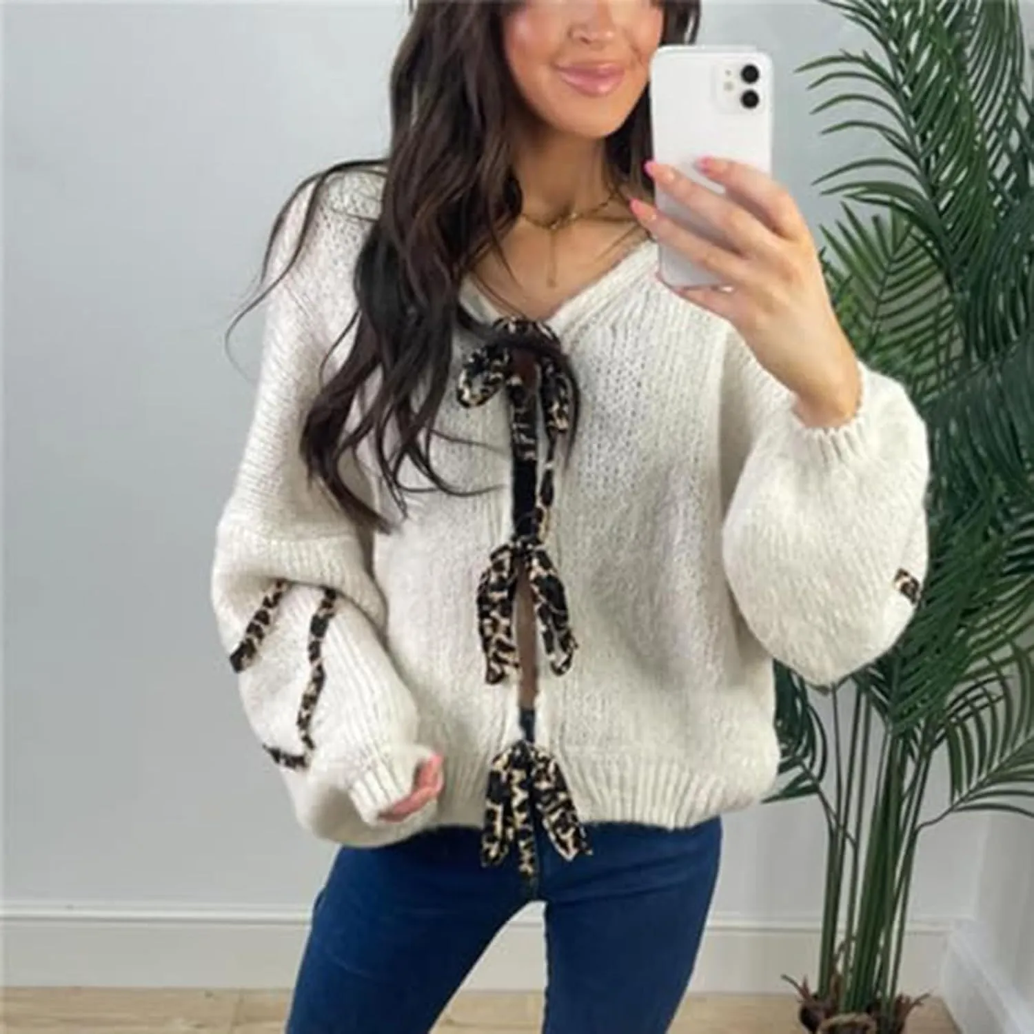 Women's Knit Cardigans 2024 Oversized Chunky Cardigan Sweaters Fall Fashion Open Front Knit Long Sleeve Cardigans