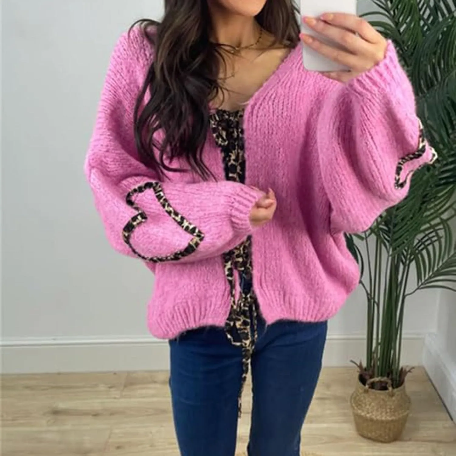 Women's Knit Cardigans 2024 Oversized Chunky Cardigan Sweaters Fall Fashion Open Front Knit Long Sleeve Cardigans