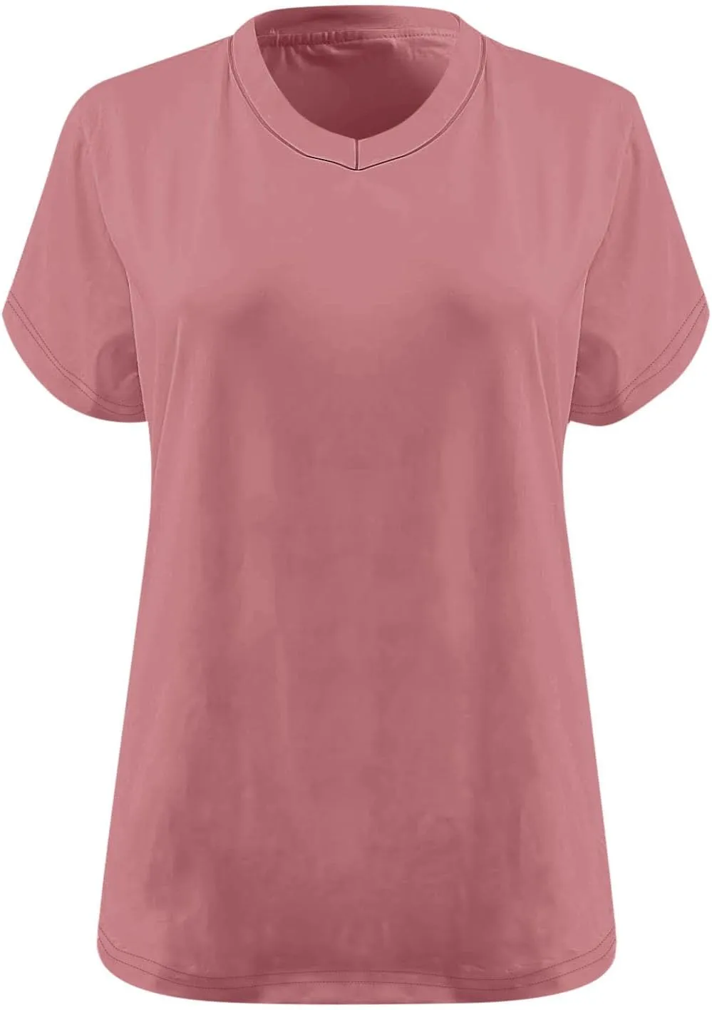 Womens Plus Size T Shirt V Neck Loose Fit Short Sleeve Tunic Top Summer Casual Tops Oversized Solid Blouse