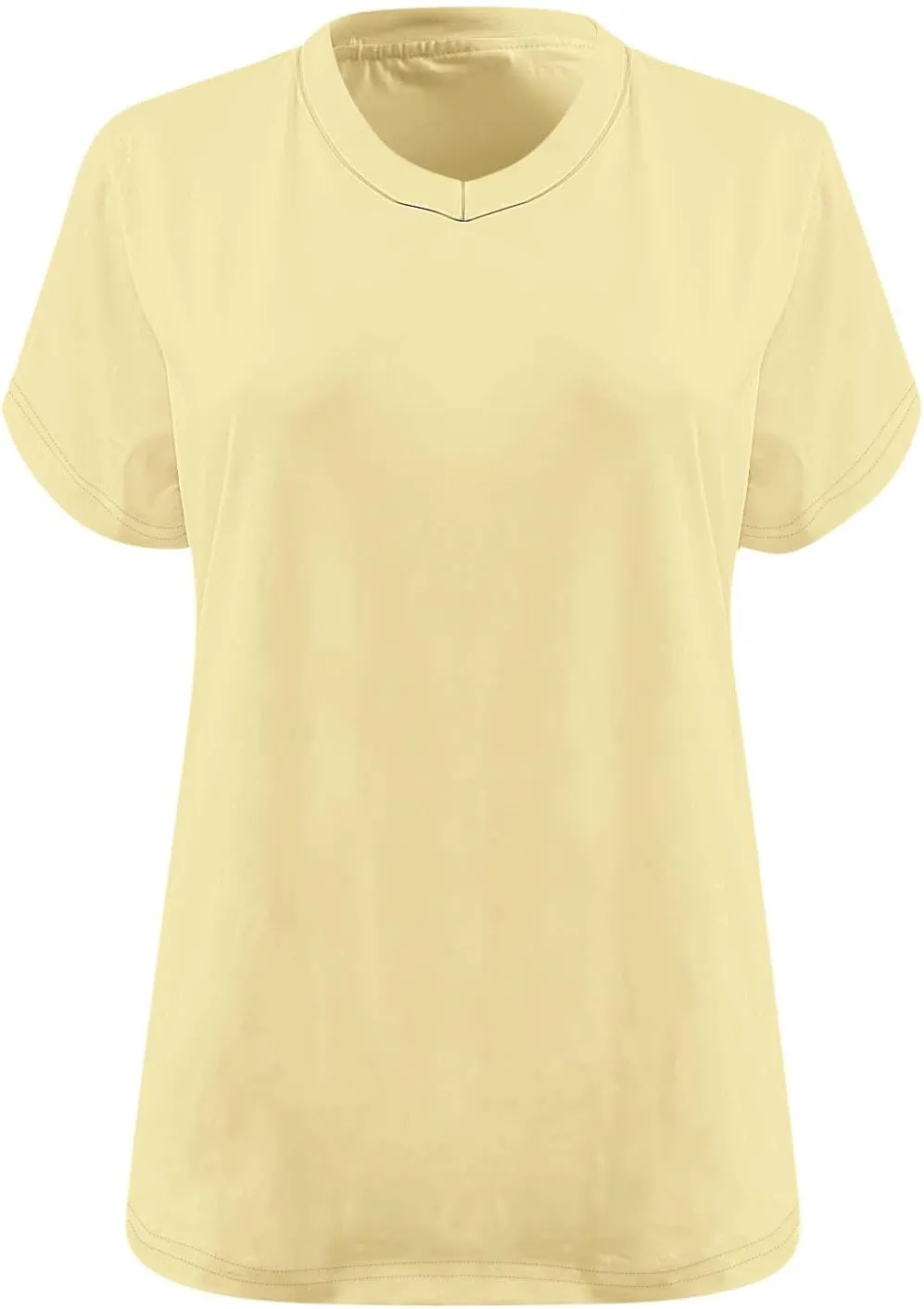Womens Plus Size T Shirt V Neck Loose Fit Short Sleeve Tunic Top Summer Casual Tops Oversized Solid Blouse